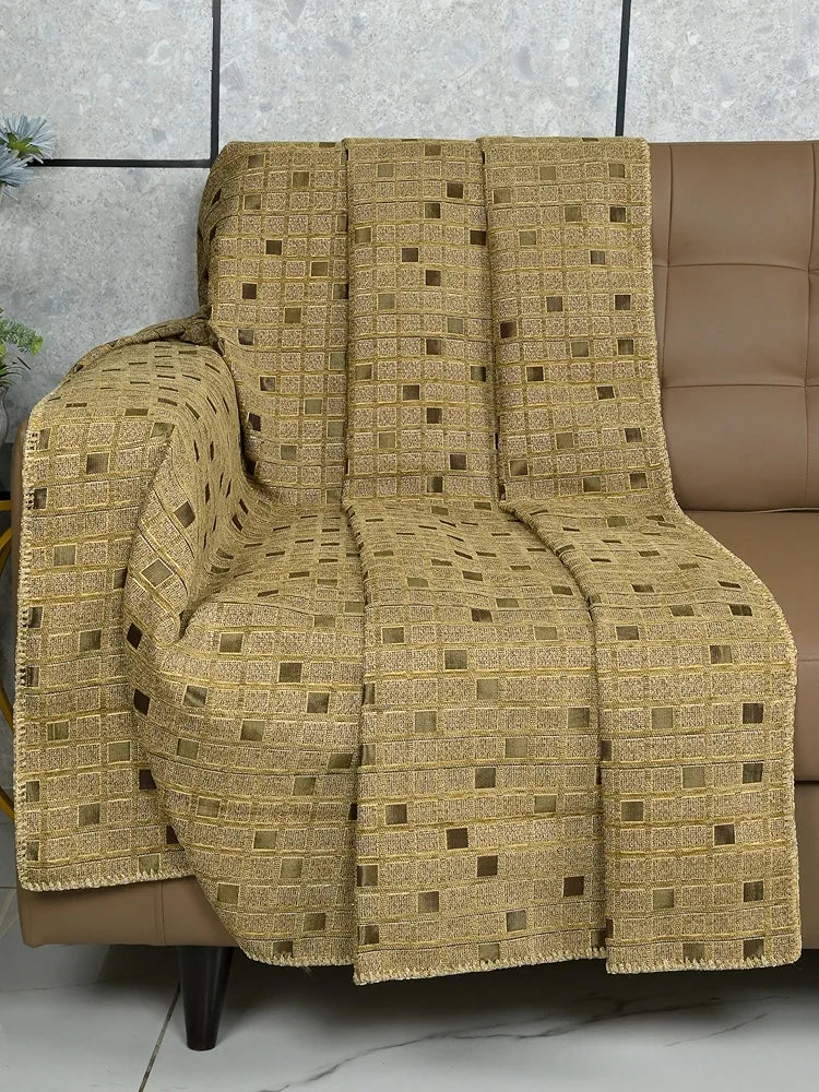 SARAL HOME EASY LIVING Chenille 2 Seater Reversible Sofa Cover Throw